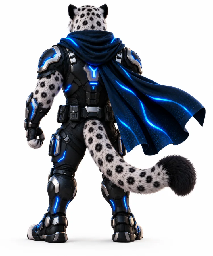 Kawach Guardian snow leopard, back view